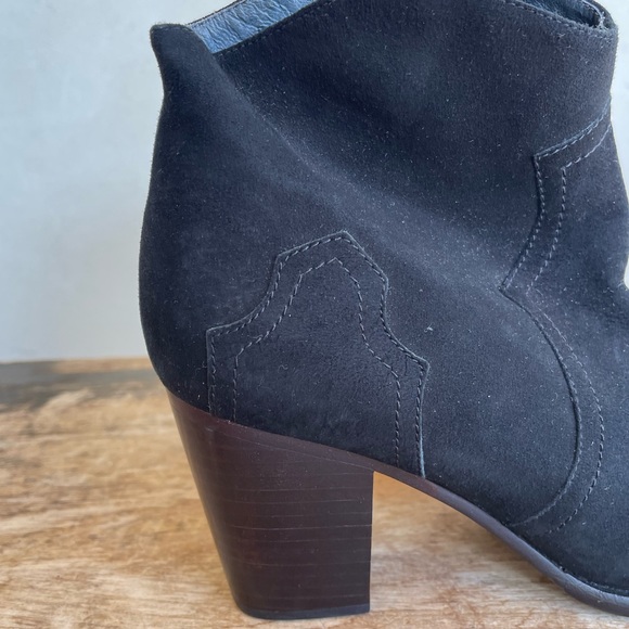SAMBAG Black Glove Soft Suede Leather Lined Western Style Ankle Boots EU39 US8.5 - Picture 6 of 12